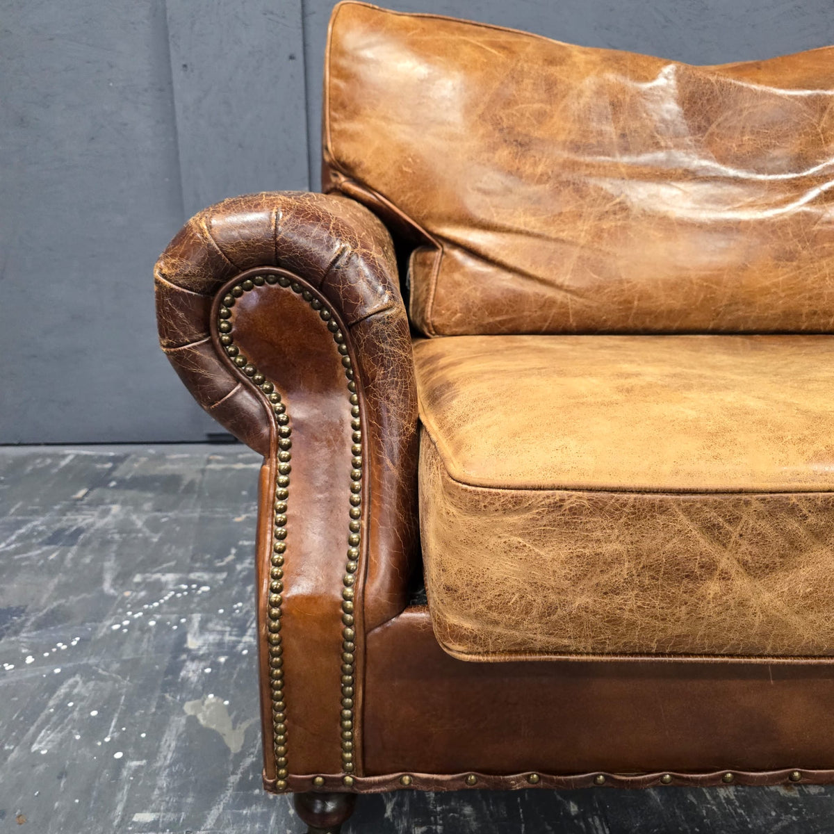 English Leather Sofa