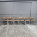 Patchwork Leather Chairs – Set of 6