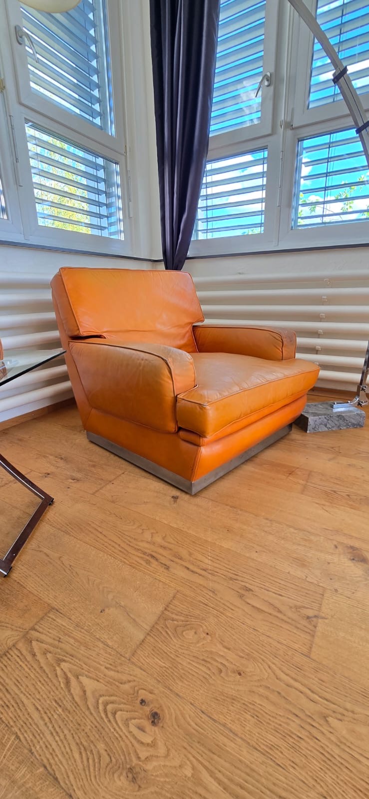 Cognac Leather Lounge Chair