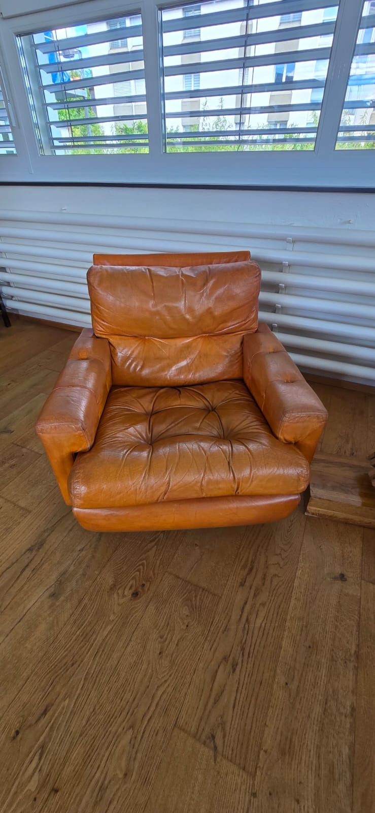 Cognac Leather Lounge Chair