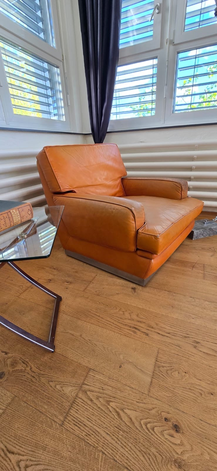 Cognac Leather Lounge Chair