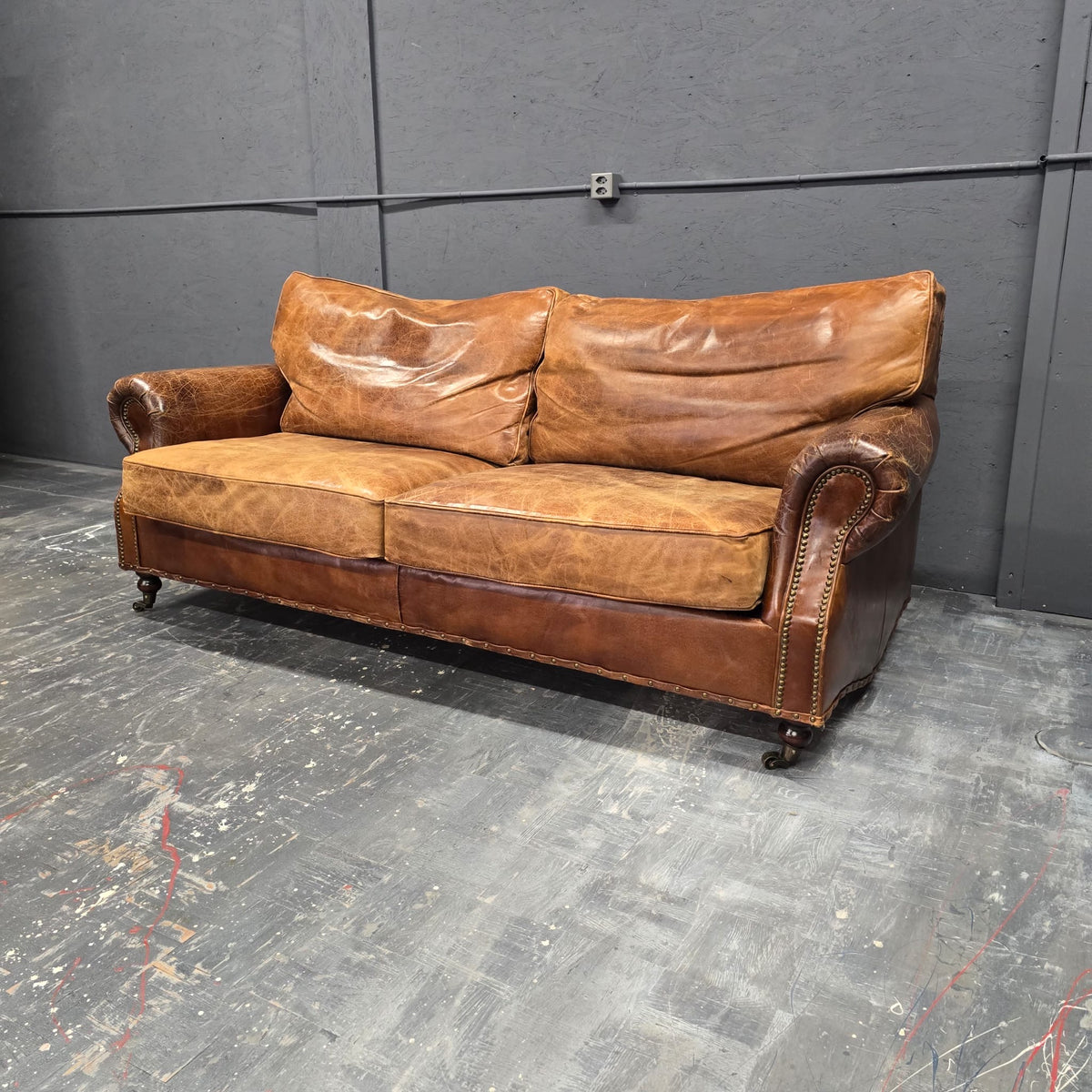 English Leather Sofa