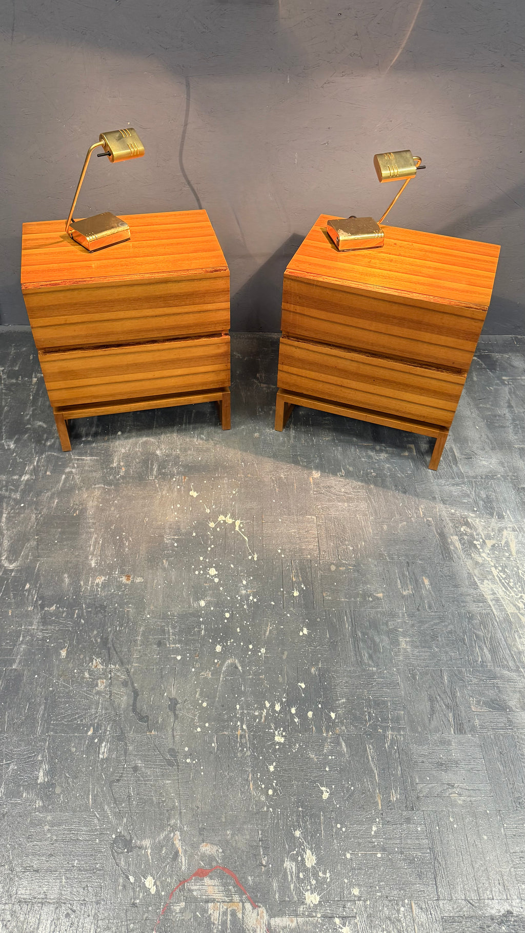 Scandinavian Teak Nightstands – Pair