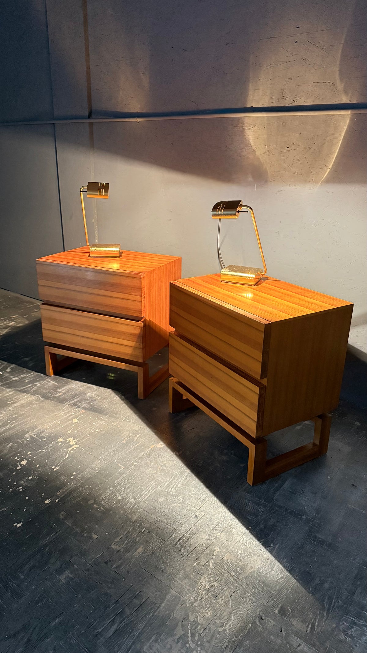 Scandinavian Teak Nightstands – Pair