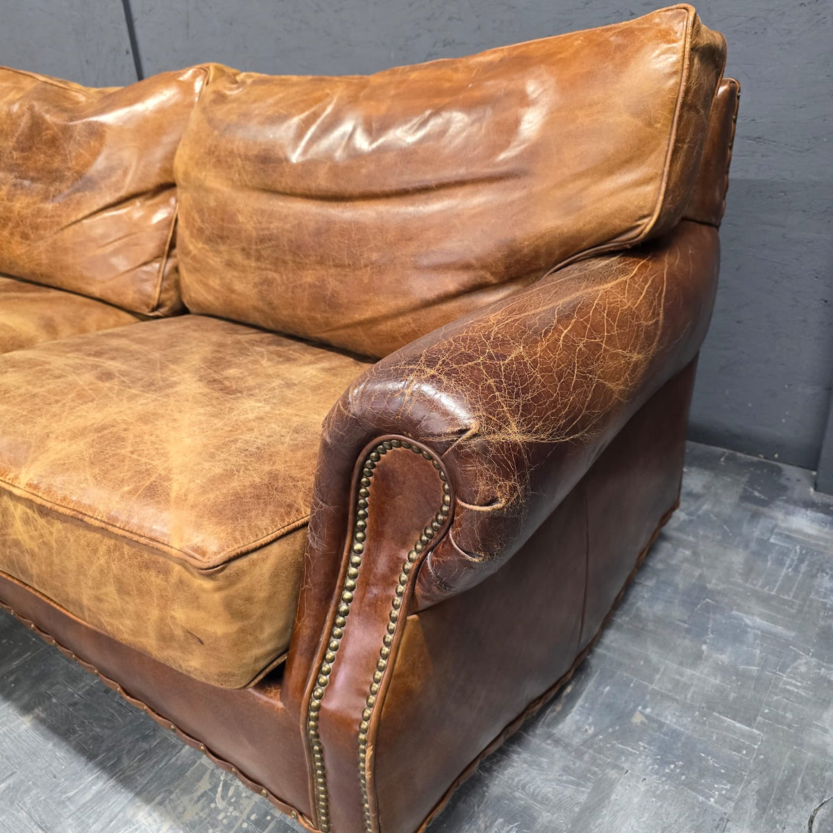 English Leather Sofa