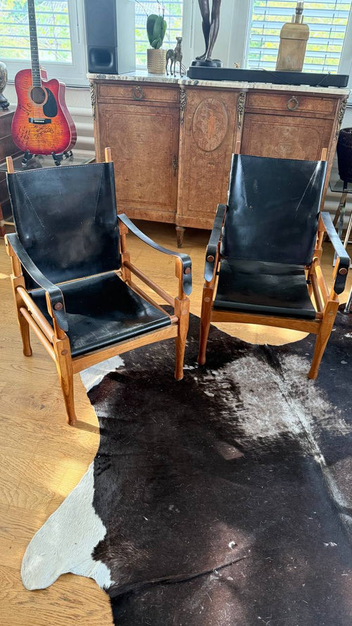 2x Safari-Sessel · Wilhelm Kienzle · Leder & Holz
