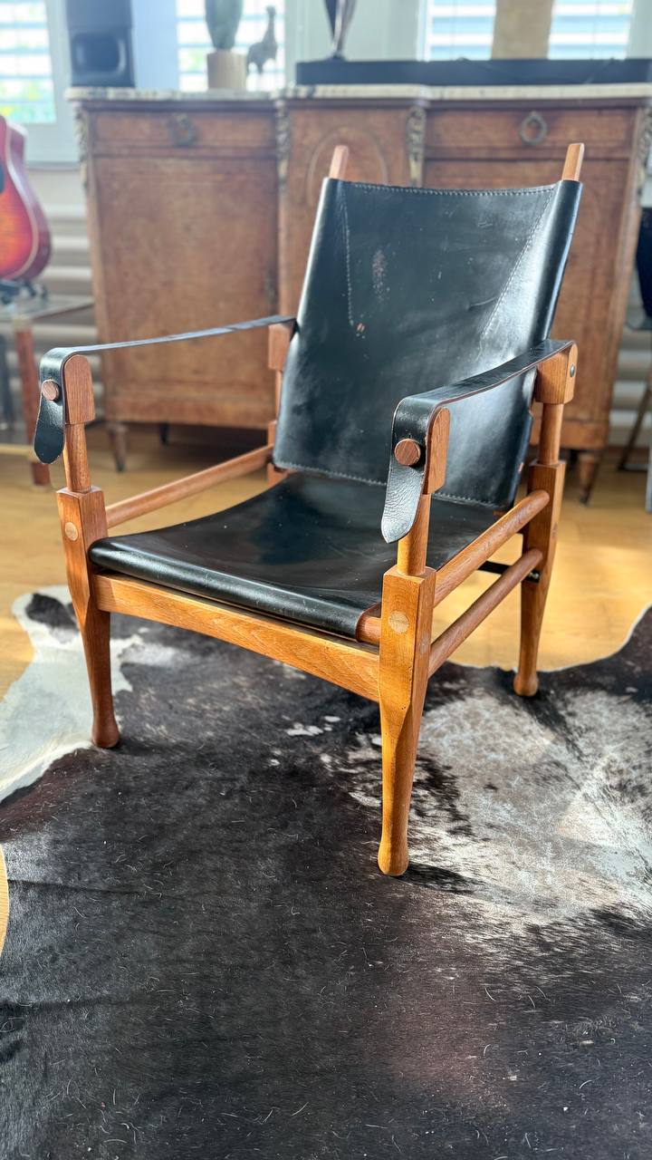 2x Safari-Sessel · Wilhelm Kienzle · Leder & Holz